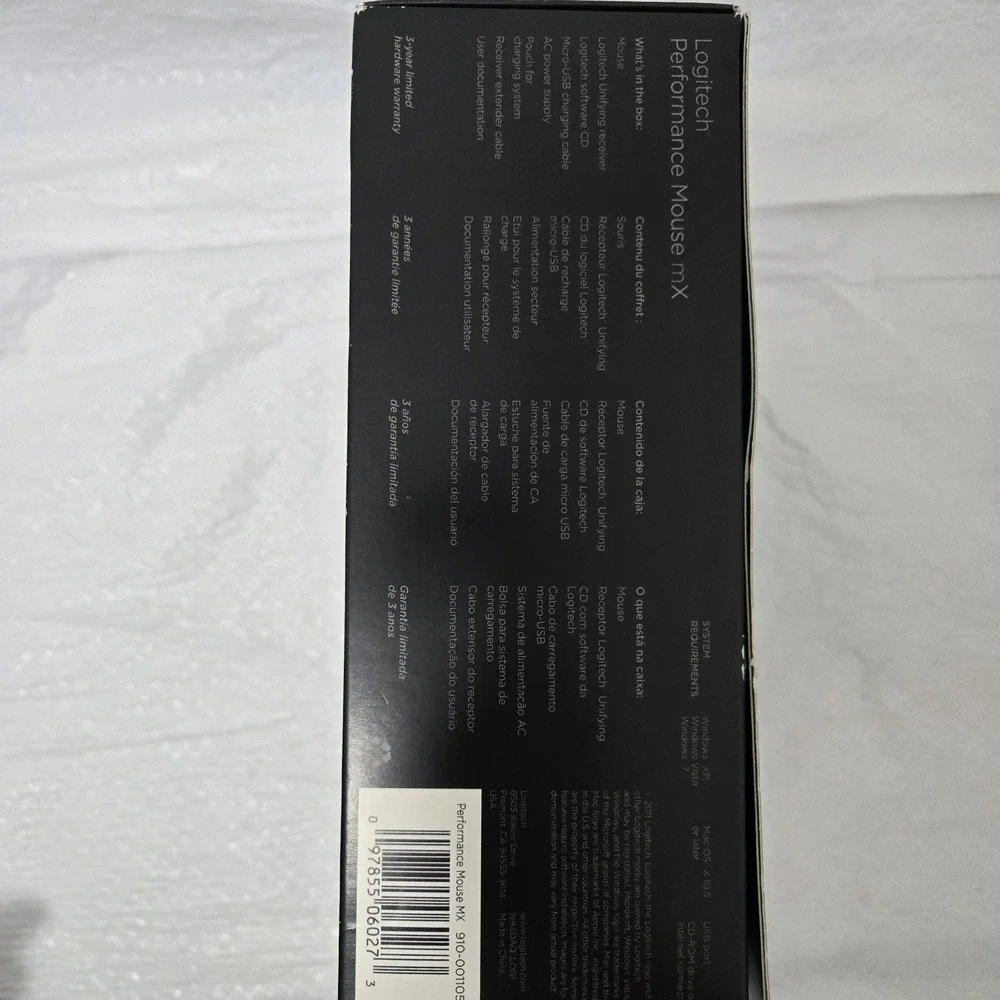 BNIB Logitech Performance Mouse mX 910-001105 Wireless Black DarkField
